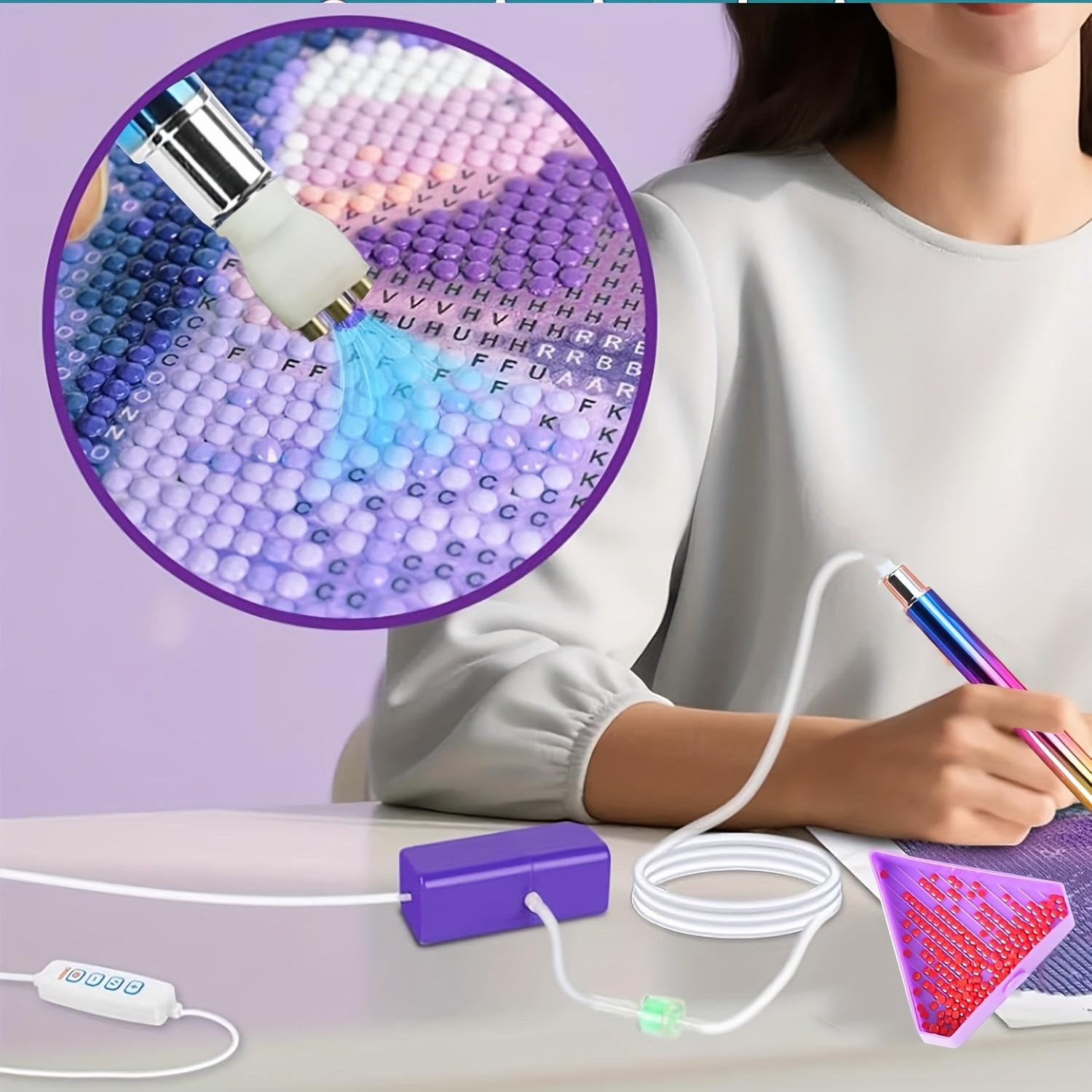 DIY Vacuum Suction Diamond Painting Tool Set, Metal Drill Pen, Rolling Wheel, Plastic Heads, Storage Bag, Complete Kit for Crafting, Diamond Painting Kits, Diamond Art Tools