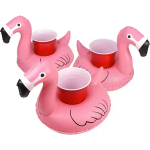 3 Pack Inflatable Pool Drink Holders| Floating Cup Holders for Hot Tub| Unicorn Flamingo Palm Tree Cute Designs| Pool Party Accessories for Adults Kids