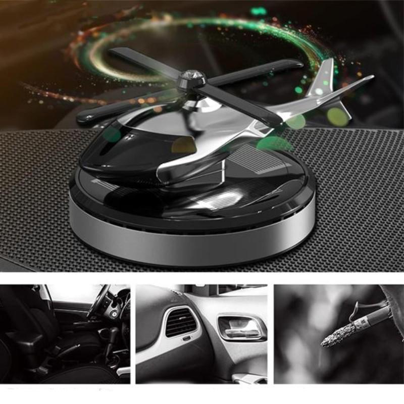 Solar-Powered Car Air Freshener, Rotating Helicopter Aromatherapy Diffuser, Aircraft Aluminum Indoor Decor, Car and Home Diffuser