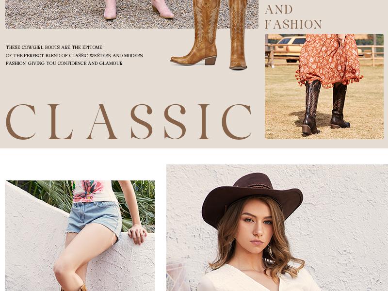 Wetkiss Cowboy Cowgirl Women Knee High  Boots Retro Embroidered Chunky Heels Pointed Toe Western Long Tall Boot Pull On Footwear Walking Shoes   ,Women's Shoes,Women's Boots  #TikTokShopHolidayHaul