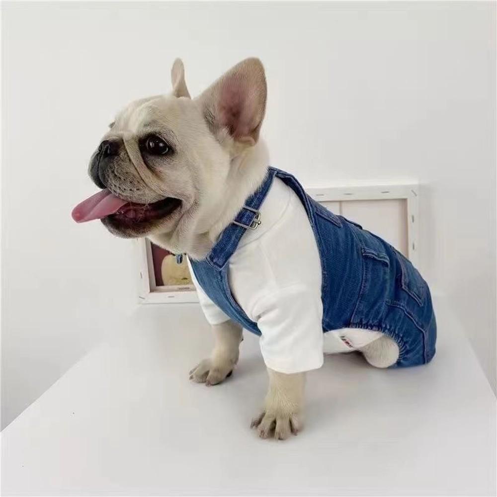 New Summer Pet Clothes, Washed Denim Vest for Dogs, Comfortable Elastic Pet Pants, Small Dog Apparel, Stylish and Practical