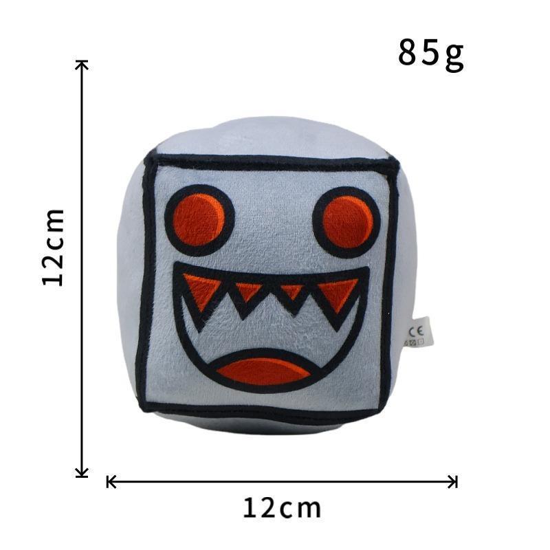 Soft Geometry Dash Cube Plush Toy Set, Cute Game Character Stuffed Plushies, Lovely Room Decor, Funny Birthday Holiday Presents for Children & Game Fans