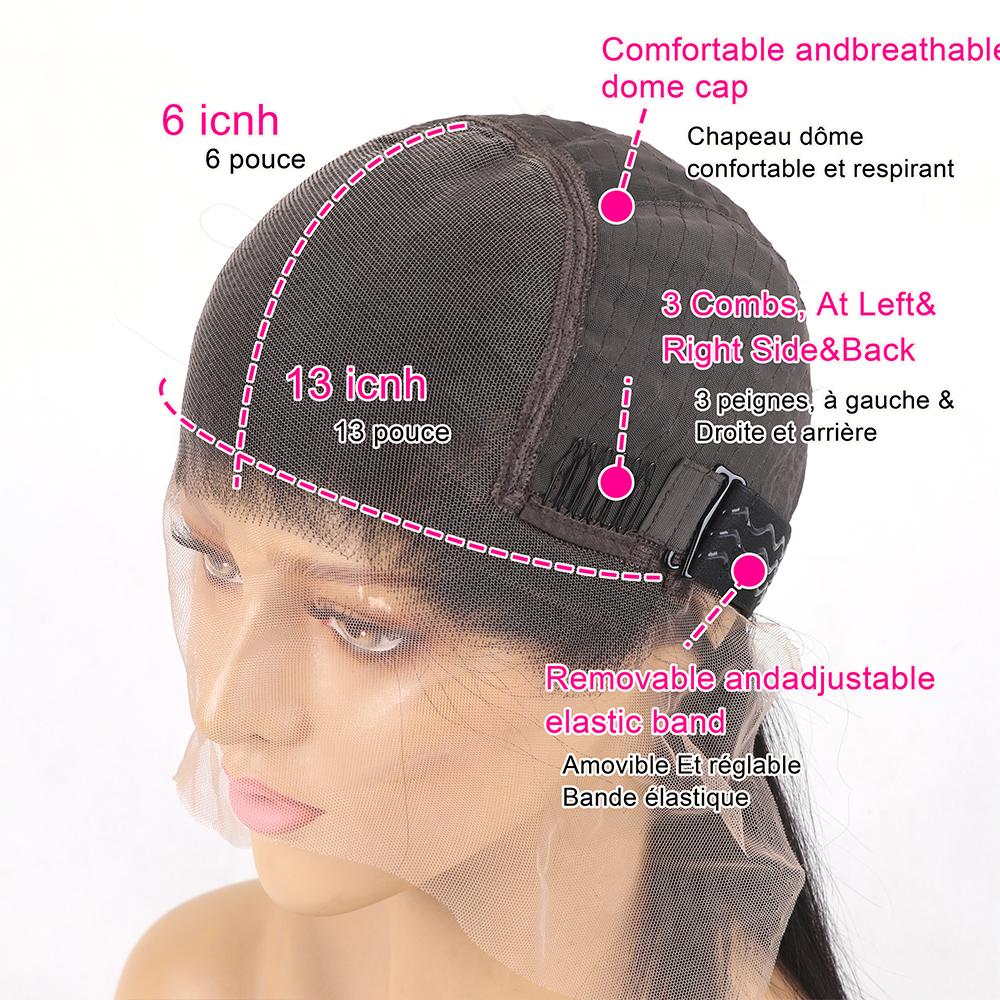 Brazilian 13x6 Lace Front Wigs Human Hair Straight For Women Pre Plucked 13x6 HD Transparent Lace Frontal Wig Natural Hair Line 180% Density TikTokShopBlackFriday