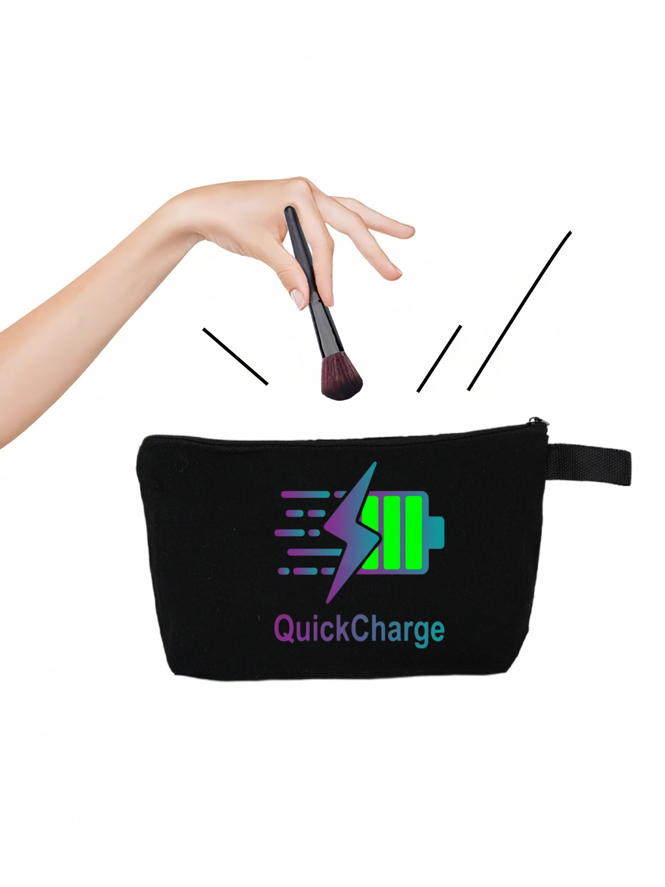 Quickcharge Makeup Organizer Bag, Trendy Fast Charge Design, Durable Canvas Material, Holds Cosmetics and Brushes, Stylish Storage Solution