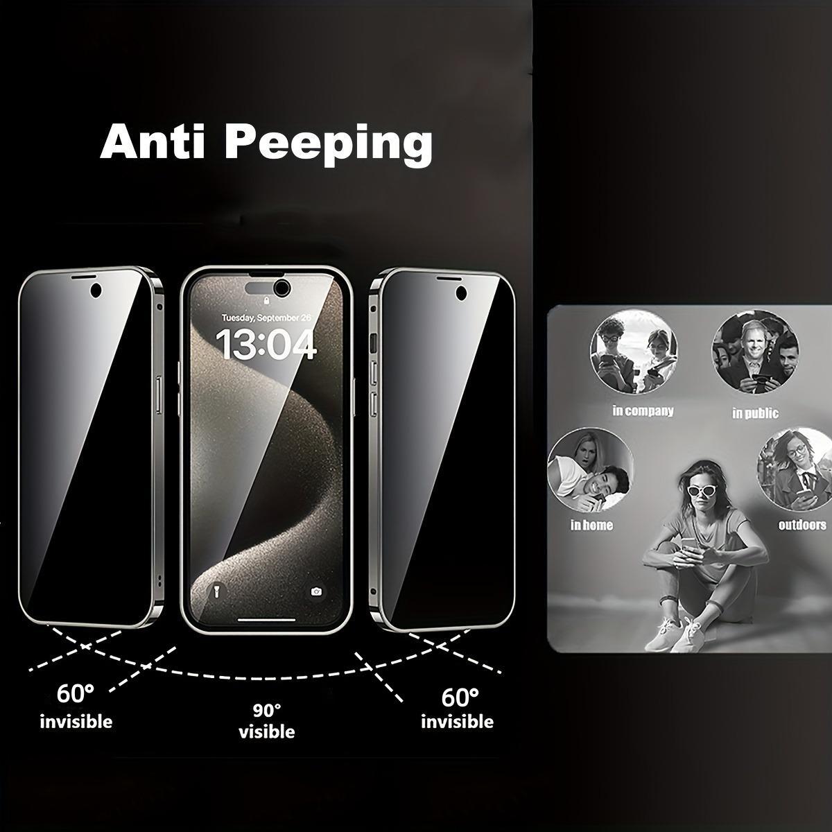 High-Definition Privacy Protection Case, Strong Magnetic Metal Frame, Dual-Sided Transparent Glass, Lens Protector, Compatible with iPhone 17 16 15 14 13 12 Plus Pro Max E Air