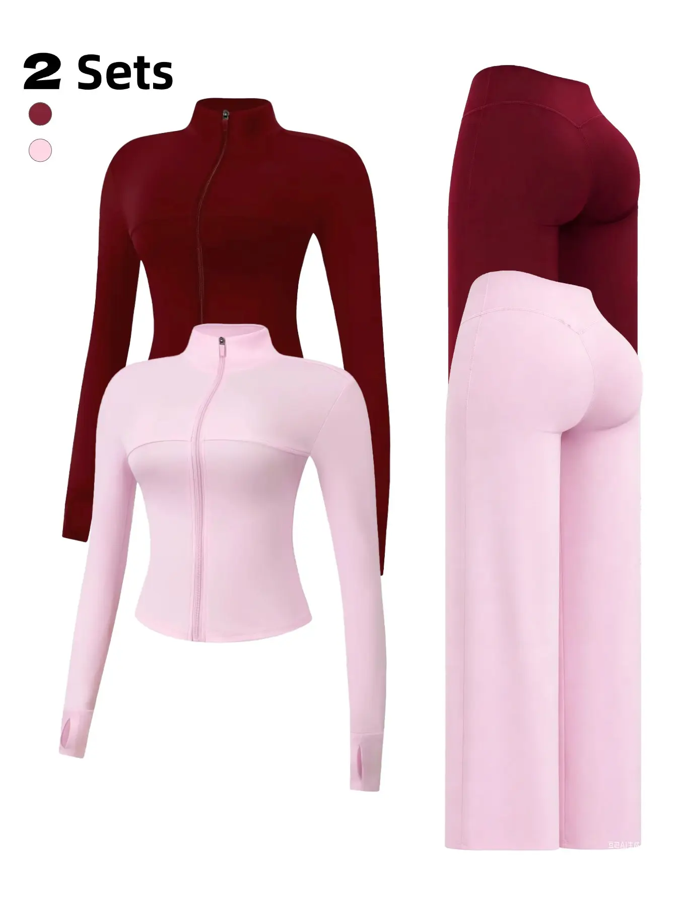 Wine red + pink
