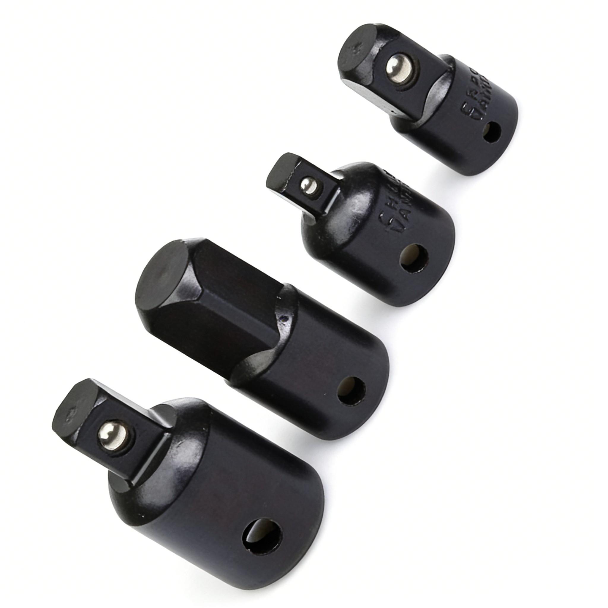 4pcs Ratchet Wrench Set with Socket Adapter, 1/4", 3/8", 1/2" Drive Converter, Air Impact & Craftsman Tools, Spanner Keys, Reducer