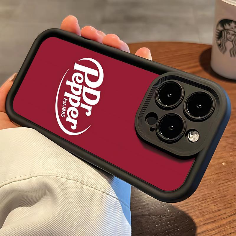 Casing For iPhone 13 14 PRO MAX PLUS dr pepper aesthetic Soft Silicone TPU Black White Red Gift Shockproof Protection Anti-Drop Protective Protector Aesthetic Phone Cases Shell Cover 1073