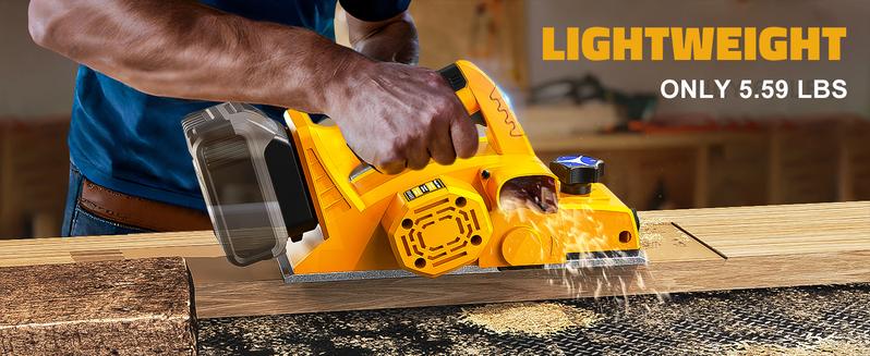 Cordless 3-1/4" Electric Hand Planer Compatible with Dewalt 20V Battery (No Battery!!) 15000RPM Power Wood Planer for Woodworking Carpentry and Home DIY Edge Cordless 3-1/4" Electric Hand Planer Compatible with Dewalt 20V Battery (No Battery!!) 15000RPM Power Wood Planer for Woodworking Carpentry and Home DIY Edge