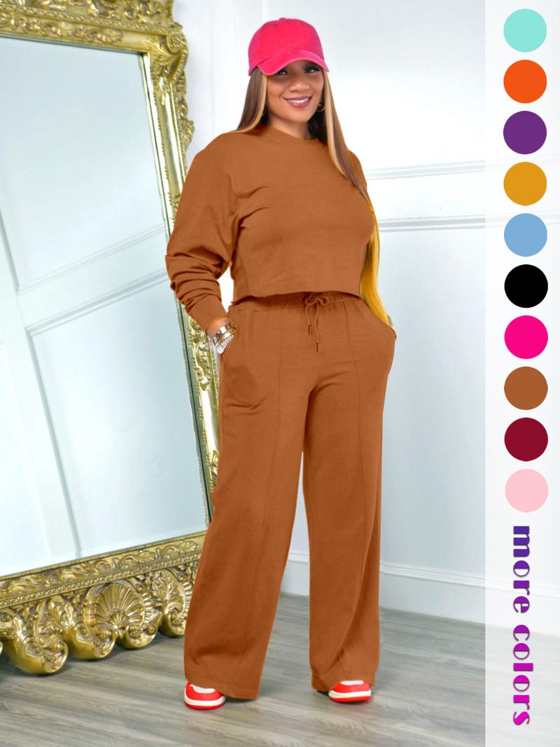 Street Style Casual Set, Two-Piece Pants Set, Sporty Two-Piece, Pure Color Elegant Two-Piece, Long Sleeve Two-Piece, Outdoor Sports Travel Set