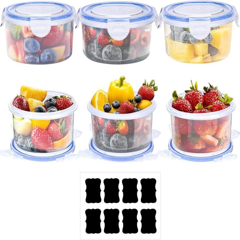 6-Pack Round Food Storage Boxes, Refrigerator-Specific Round Pastry Storage Boxes, Food Storage Containers, Simple, Clean, Hygienic, Stackable, Transparent, Leak-Proof Containers, Bento Boxes