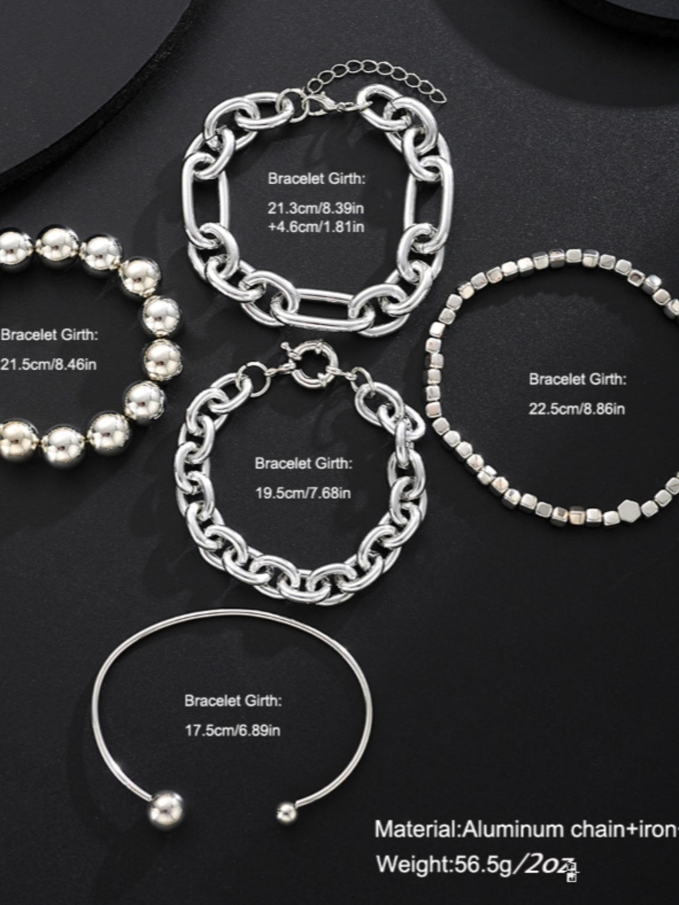 Set of 5 Casual Hand Chains for Women & Men, Zinc Alloy Open Ring Bracelets, Trendy Stackable Bangles, Perfect Daily Wear Accessories & Ideal Birthday Gifts