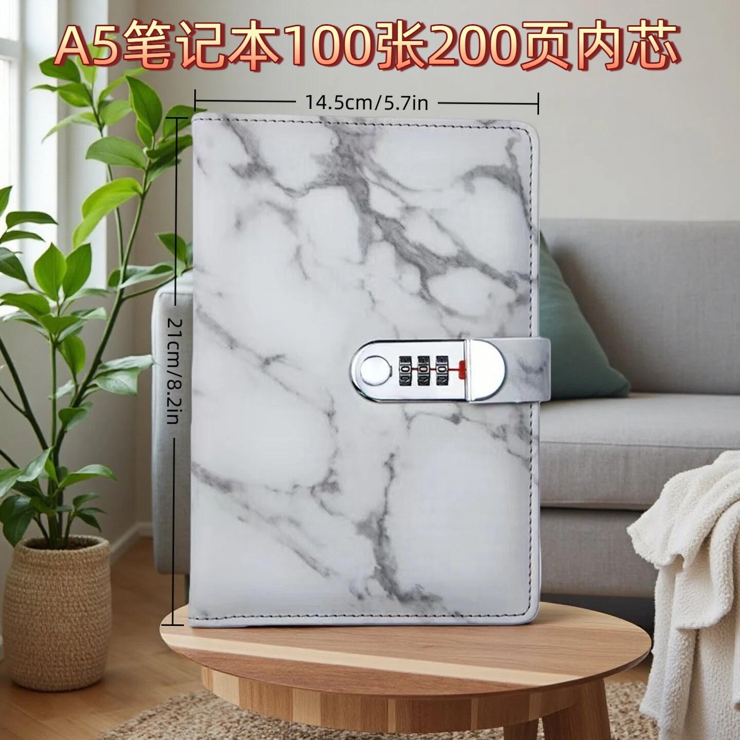 Locked Diary Notebook for Students, Simple European Vintage Password Journal, Privacy Protection, Cross-Border Design, Retro Hand Account Book