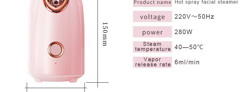 New Facial Steamer,  Home Sauna Spa Sprayer Moisturizing Cleansing Pores, Nano Ionic Hot Mist Facial Humidifier Atomizer,(Pink-Gold)