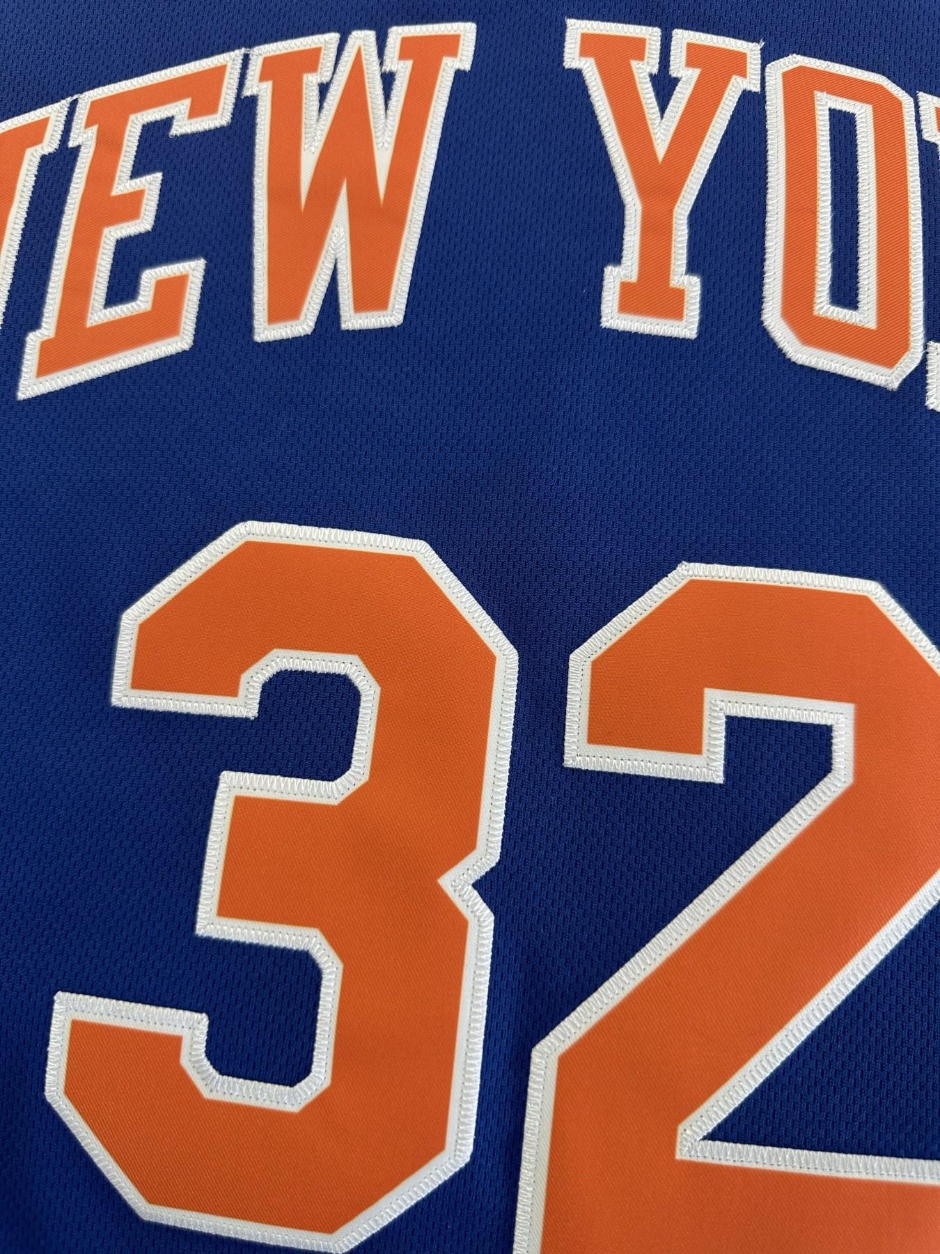 New York Knicks 33 Blue/White Basketball Jersey, Embroidered Sportswear, Quick-Dry Men's Outdoor Sports Shirt, Casual Loose Fit