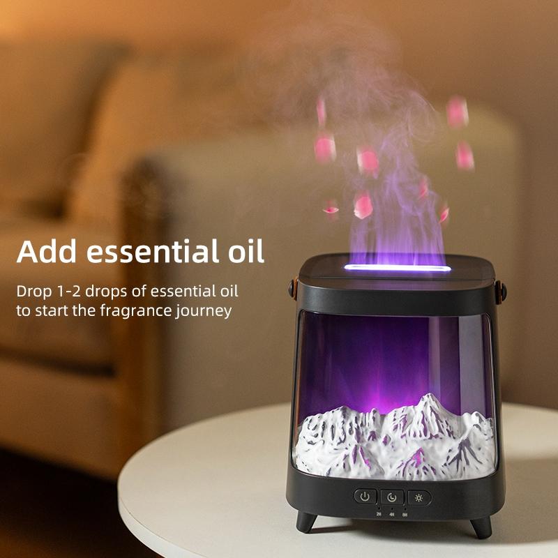 1 piece Aurora Aromatherapy Diffuser, Essential Oil Fragrance Humidifier with Remote Control, 7 Colors LED Light and 2 Atomization Modes, Timer, Suitable for Home, Living Room, Bedroom, Holiday Decoration, Winter Christmas Gift