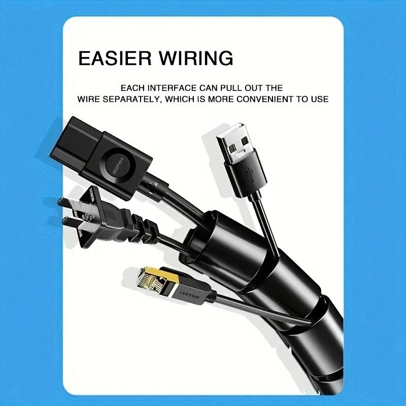 3-meter roll of wire management sleeve, protective casing for electrical wires and cables, storage tube for computer and automotive wiring harnesses, organizing and protective sleeve