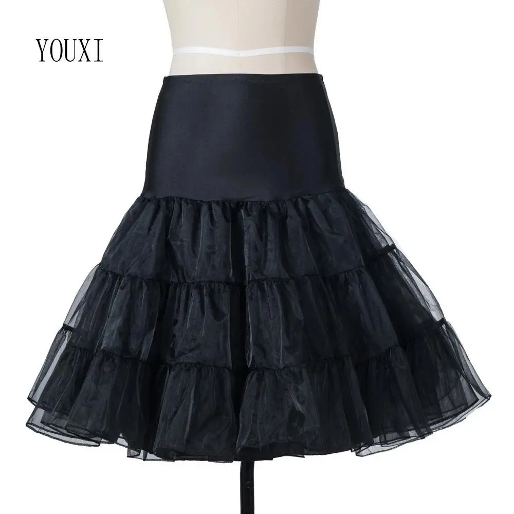 New Short Petticoat Vintage 3 Layer Puffy Organza Petticoat Retro Crinoline Underskirt Rockabilly Cosplay Swing Tutu Skirt