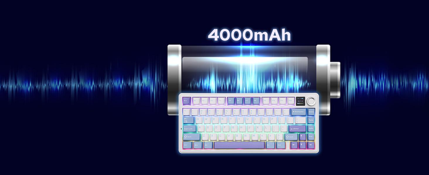 [2026]Aula F75 MAX Wireless Mechanical Keyboard with TFT Screen and Knob, Gasket Gaming Keyboard in 75% Layout, Hot Swappable, RGB Backlight, for PC/Mac/Linux