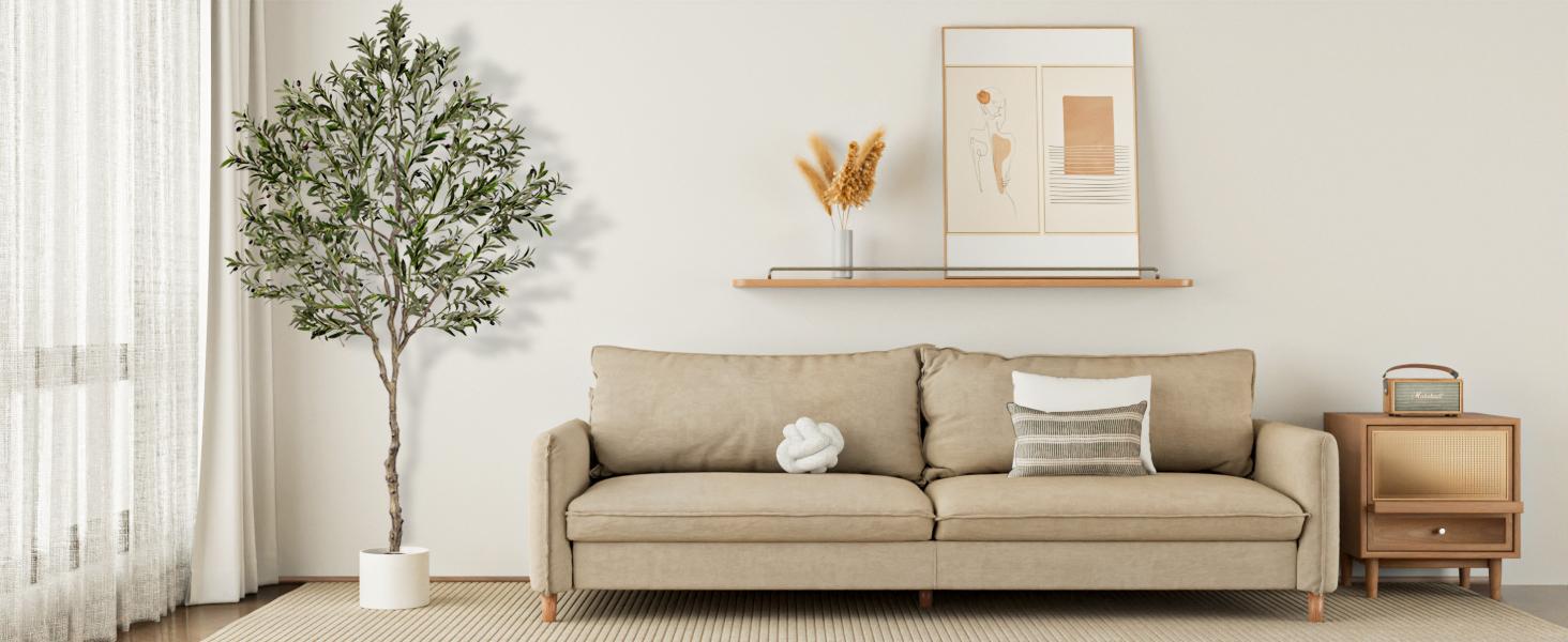 Fluffy 6/7/8ft Artificial Olive Tree, Fake Potted Olive Tree with Branches, Leaves and Fruits, Fake Plant, Indoor Decoration Decorative