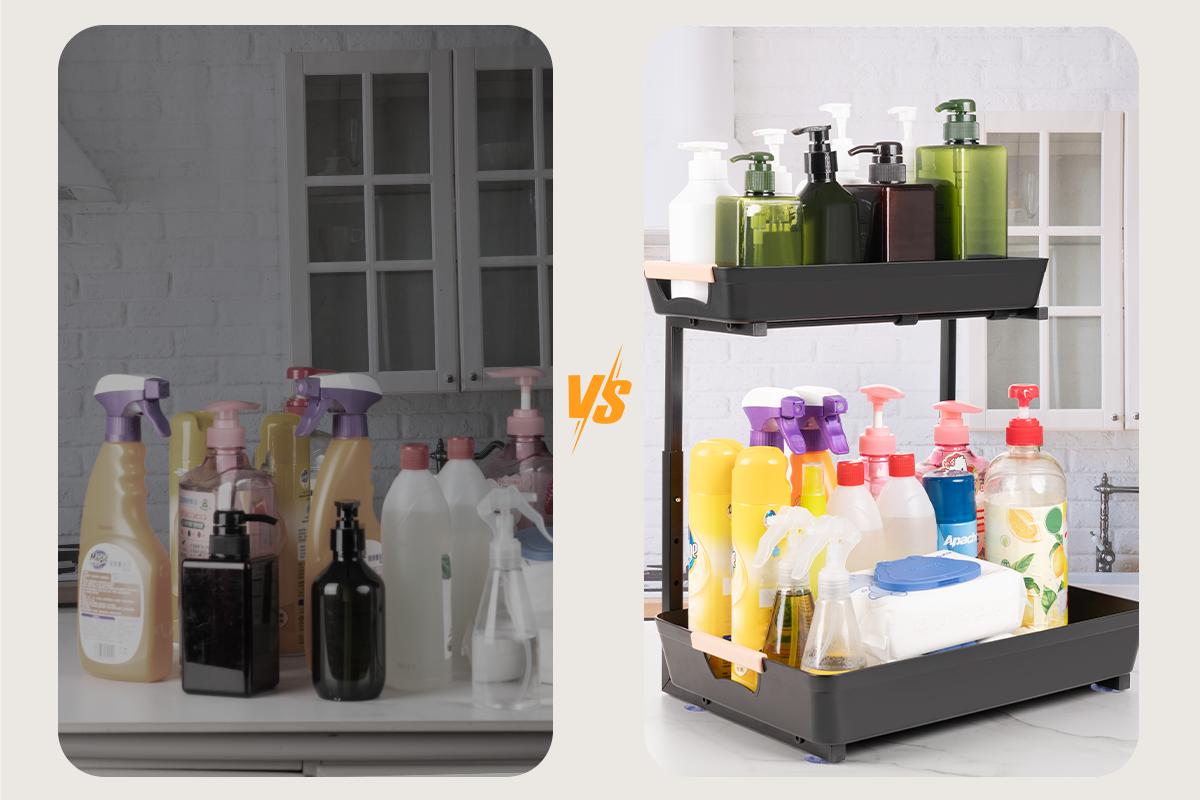 Criusia 【Two-Layer Under-Sink Storage】 Rack – Maximize Space, Organize Like a Pro, Adjustable & Super Easy to Install Criusia 【Two-Layer Under-Sink Storage】 Rack – Maximize Space, Organize Like a Pro, Adjustable & Super Easy to Install