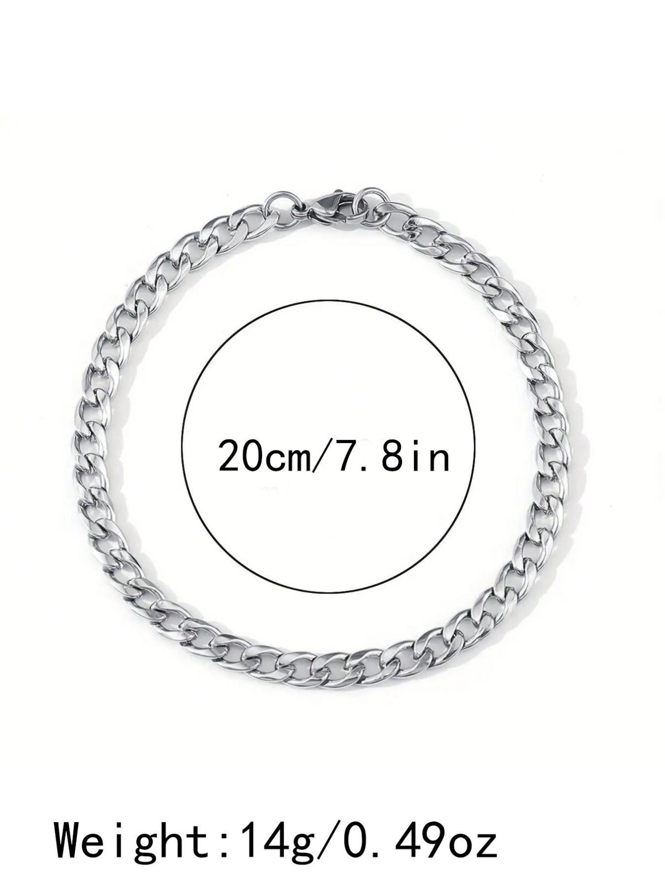 Men's Stainless Steel Chain Bracelet, Unique Hip-Hop Street Party Jewelry, Metal Style, Fashion Accessory for Men