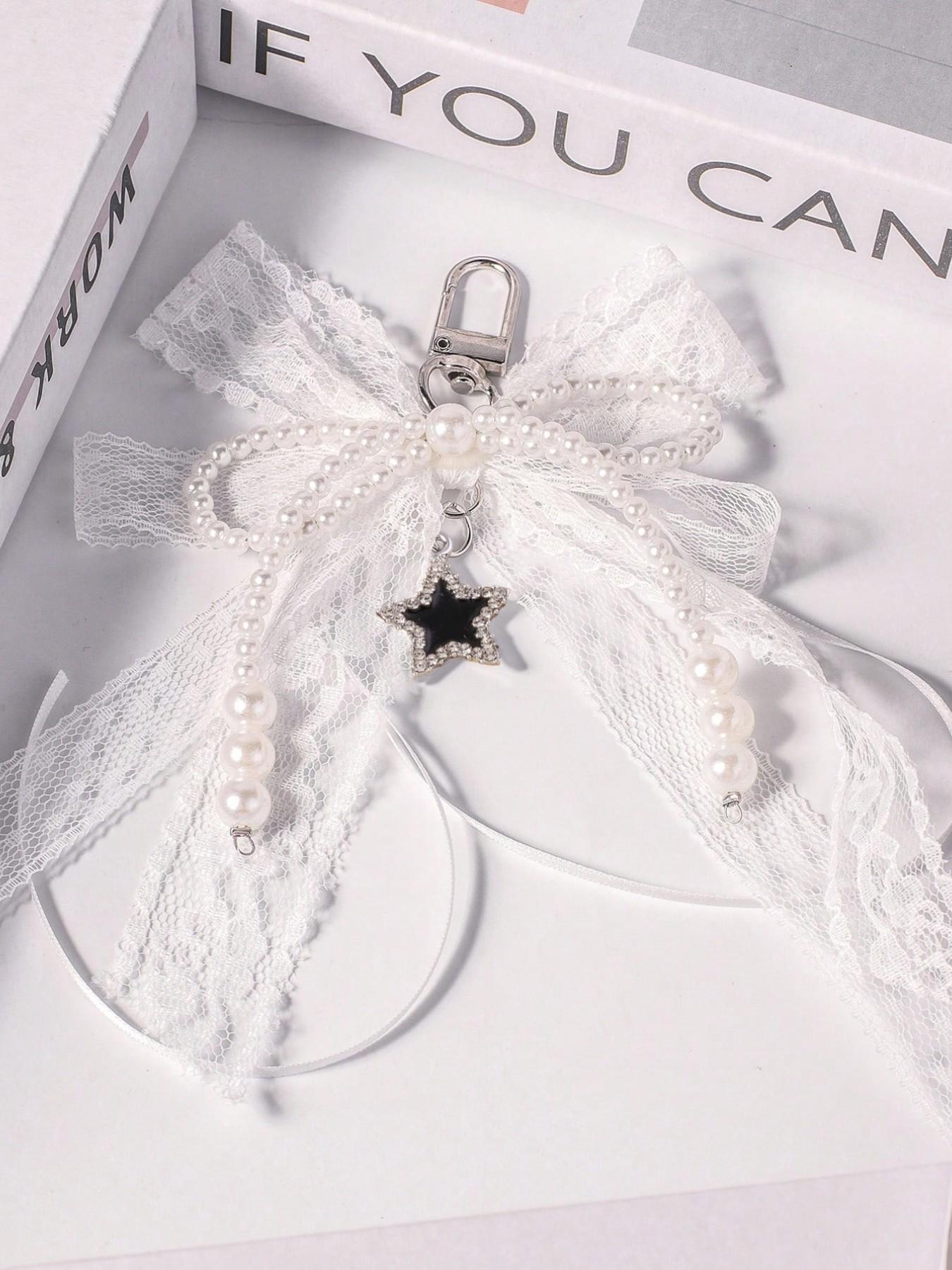 Y2K Cute Lace Butterfly Keychain, Fashionable DIY Bag Accessory, Multifunctional Star Ballet Ribbon, Perfect Gift for Couples and Friends