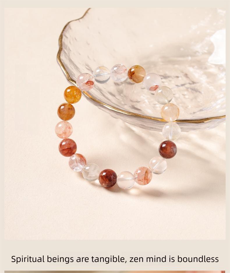 [Vast Fortune] crystal bracelet, flower agate, unisex, daily wear gift, 10mm beads natural stone, great success peace inner calm symbol