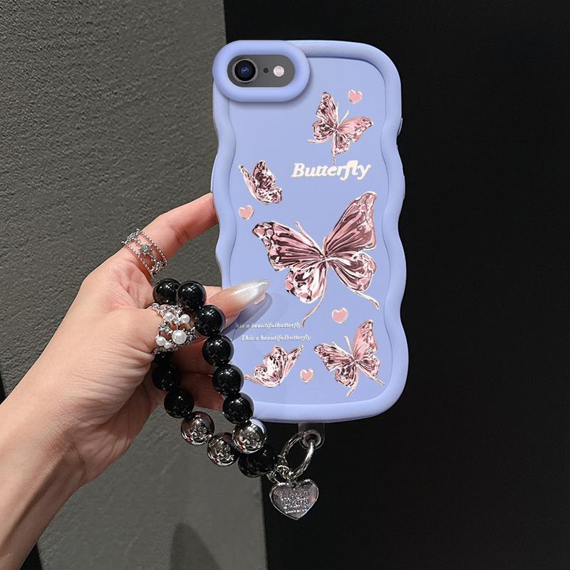 1 Piece Durable 16E Flexible Fantasy Butterfly Case Cover For iPhone 16E Featuring Shockproof Protection And Bracelet In Casual Decoration Accessories