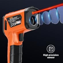 MESTEK Infrared Thermometer Gun, Non Contact Digital Laser Thermometer Temperature Gun with Color LCD for Cooking, Home Repairs, Humidity Measurement, Adjustable Emissivity -58°F to 1472°F(-50~800°C) MESTEK Infrared Thermometer Gun, Non Contact Digital Laser Thermometer Temperature Gun with Color LCD for Cooking, Home Repairs, Humidity Measurement, Adjustable Emissivity -58°F to 1472°F(-50~800°C)