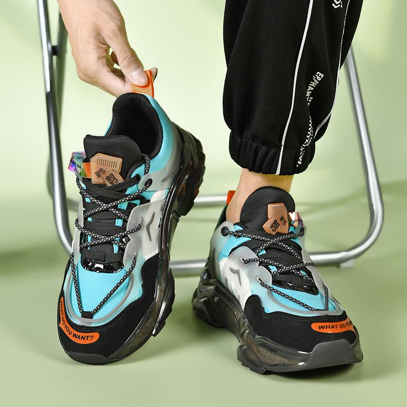 Men's Popcorn Sole Shoes, Lightweight Shock Absorption, All-Season Sport Casual Sneakers, Comfortable and Versatile Footwear