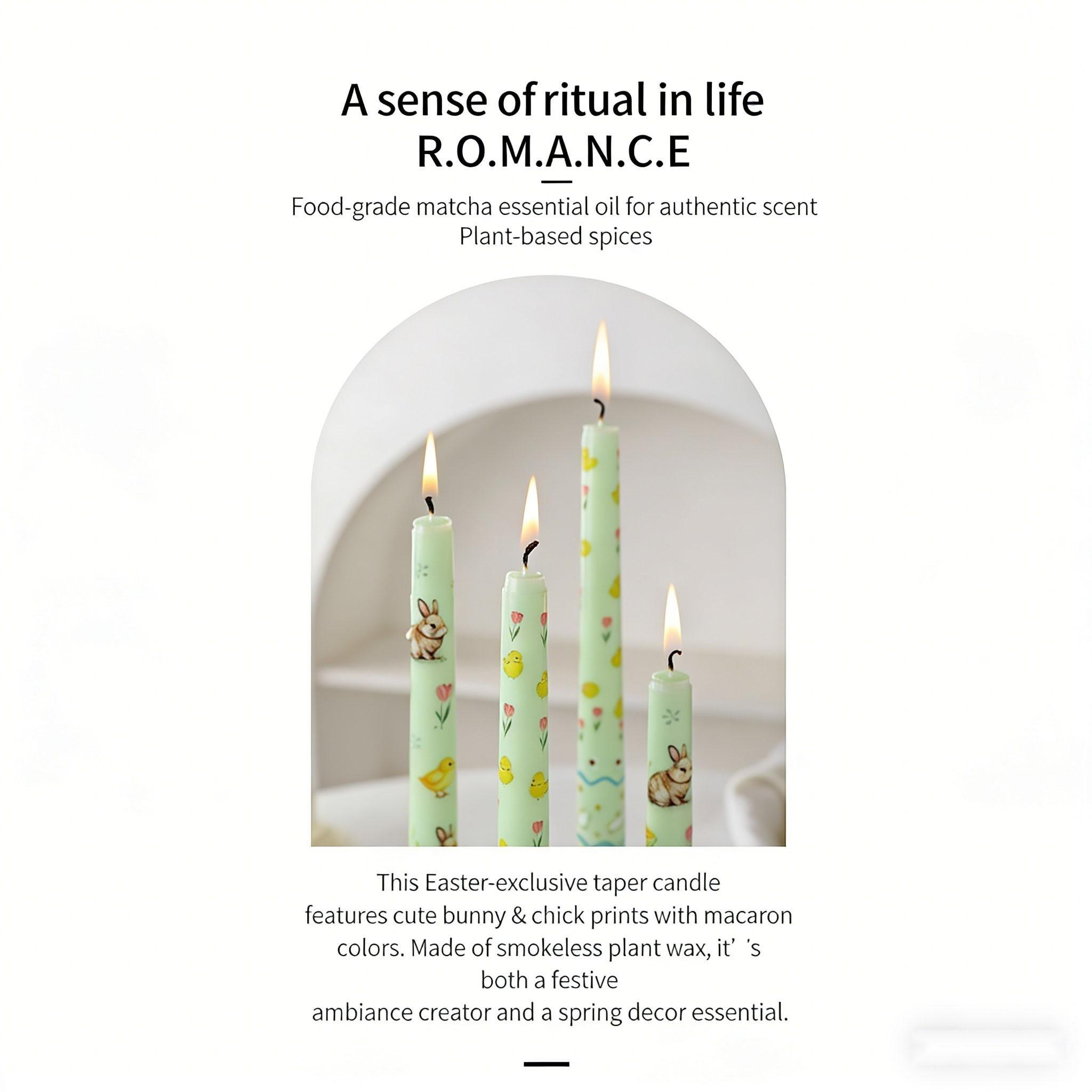 Easter Wax Set, Multi-Color Candles, Rabbit/egg/chick Prints, High-Quality Smokeless Wax, Perfect for Easter Table Decor, Home Décor, Gift Ideas