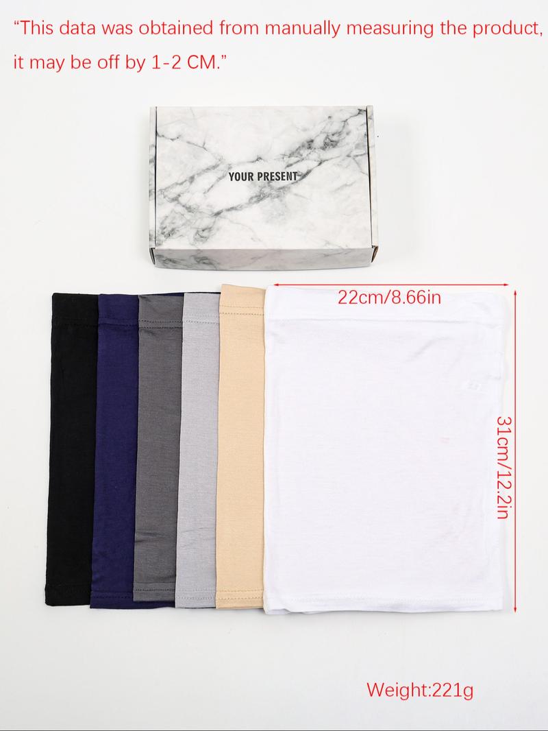 Women's Solid Color Underscarves Set, Soft Comfortable Hijabs, Turban Hijab, Fashionable Islamic Clothing for Daily Wear with Greeting Card, Hijabs for Women