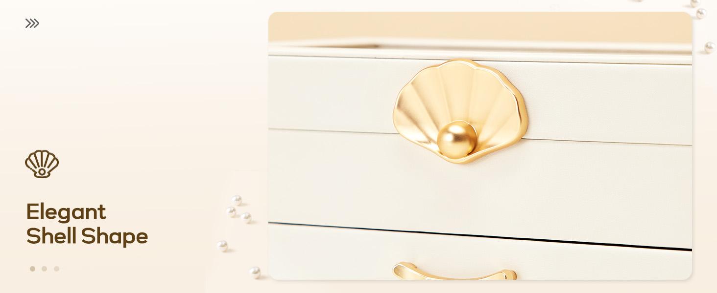 Jewelry Box with 1 Drawers: Display Organizer for Earrings Necklaces - Christmas Gifts for Girls Women (White)