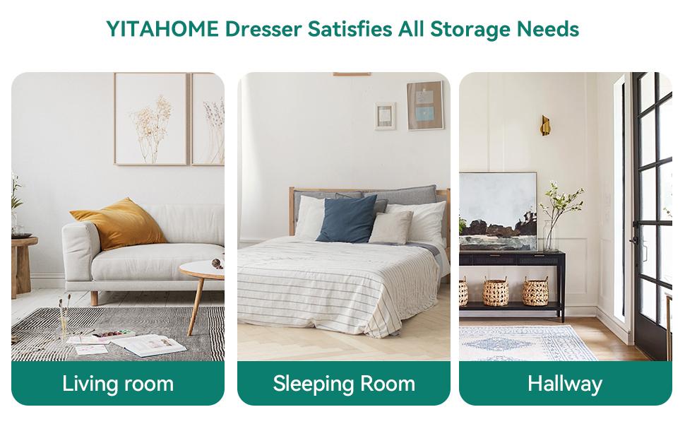 Yitahome Dresser for Bedroom with 5 Drawers, TV Stand Fabric Dresser, Chests of Drawers, Organizer Unit Storage Tower for Bedroom,Living Room,Closets,Wide Dresser,Girl,Storage Shelf