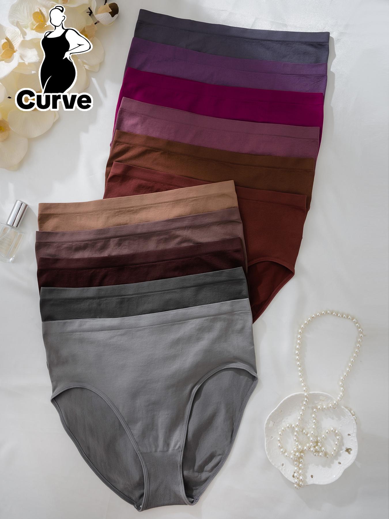 【Plus Size】 Solid Color Knicker, Soft Comfy Breathable Panty for Daily Wear, Women's Underwear for All Seasons