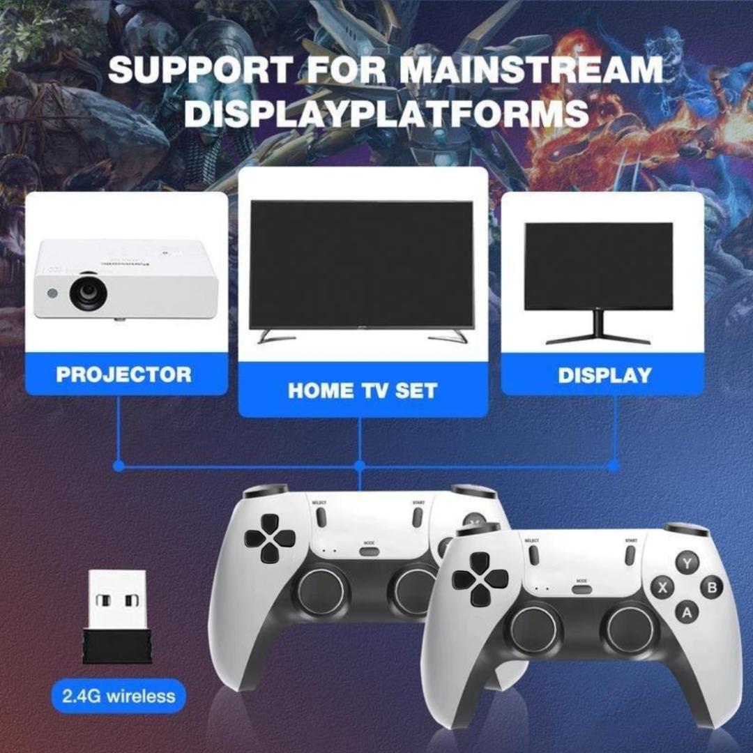 M15 Plus Retro Game Console Upgrade, Includes Game Stick, Wireless Controller, Game Simulator, 5w Rated Power, No Battery Included, Classic Games Stick