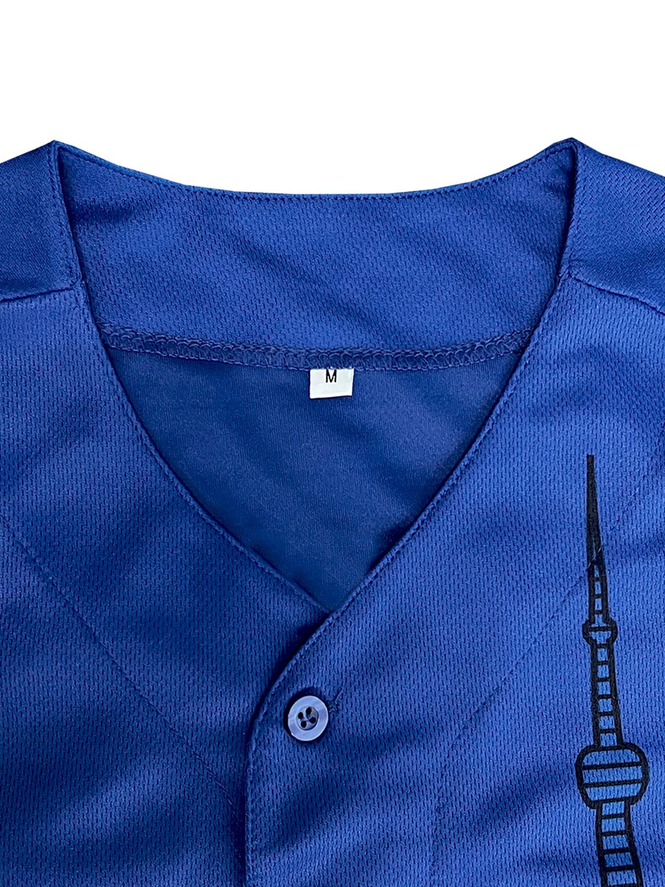 Men's Toronto #27 Embroidered Baseball Jersey Loose Fit V-Neck Short Sleeve Sports Top for Casual Wear, Outdoor Activities