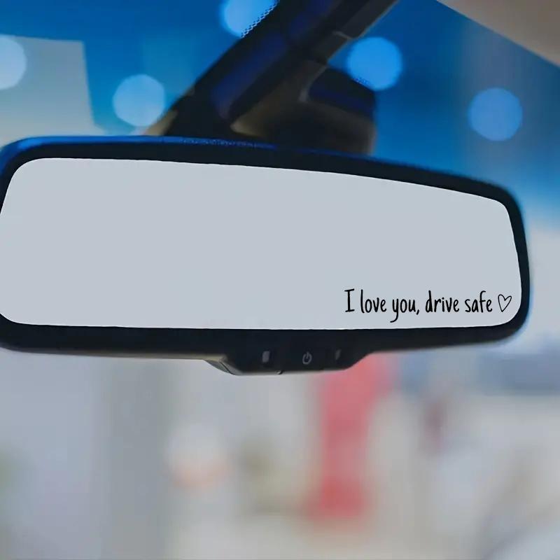 4 Piece Letter Pattern Car Rear View Mirror Stickers, 'i Love You, Drive Safe' Vinyl Stickers, Women's Car Accessories, Gift for Girlfriend/BF/wife