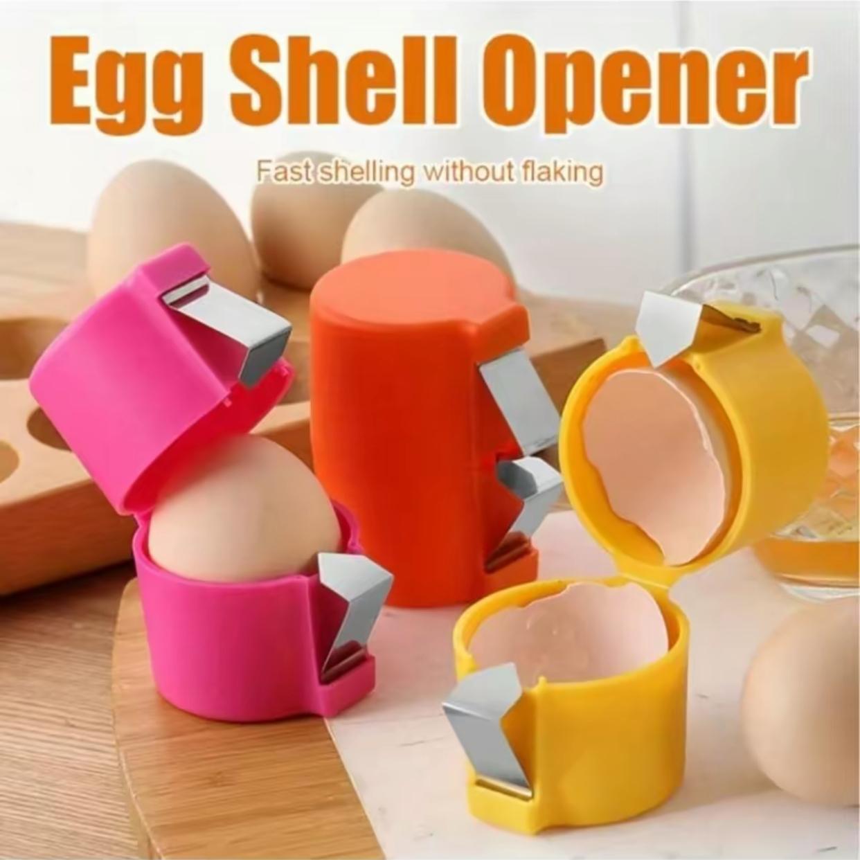 3-Piece Egg Shell Opener Set, Plastic Material, Ideal for Raw Eggs & Hard Boiled Eggs, Peeling, Shelling &, Kitchen Gadget, Egg Cracker Tool