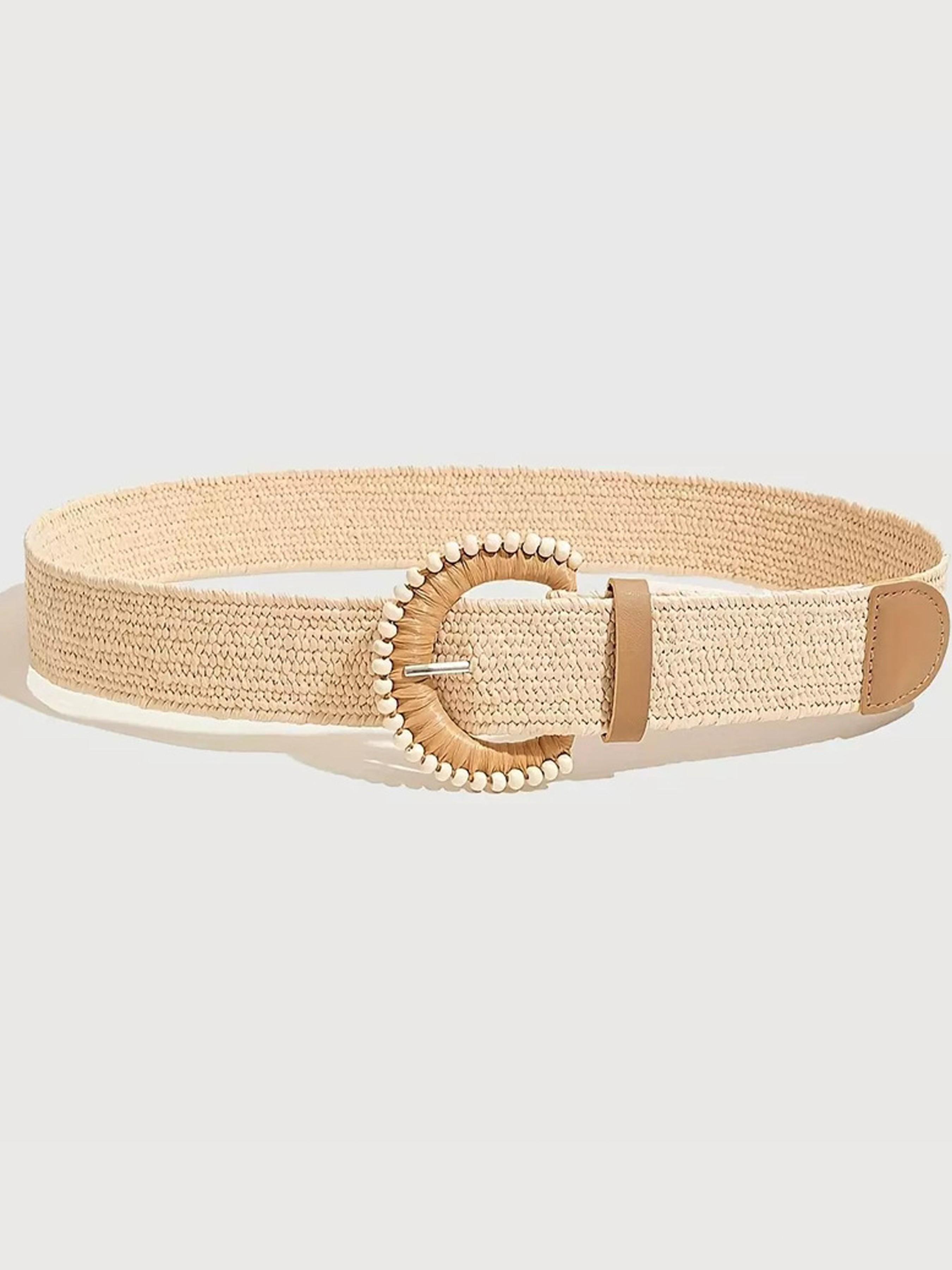 Women's Braided Belt with Round Buckle, Fashionable Bohemian Waistband, Vintage Ethnic Style, Versatile and Trendy Accessory