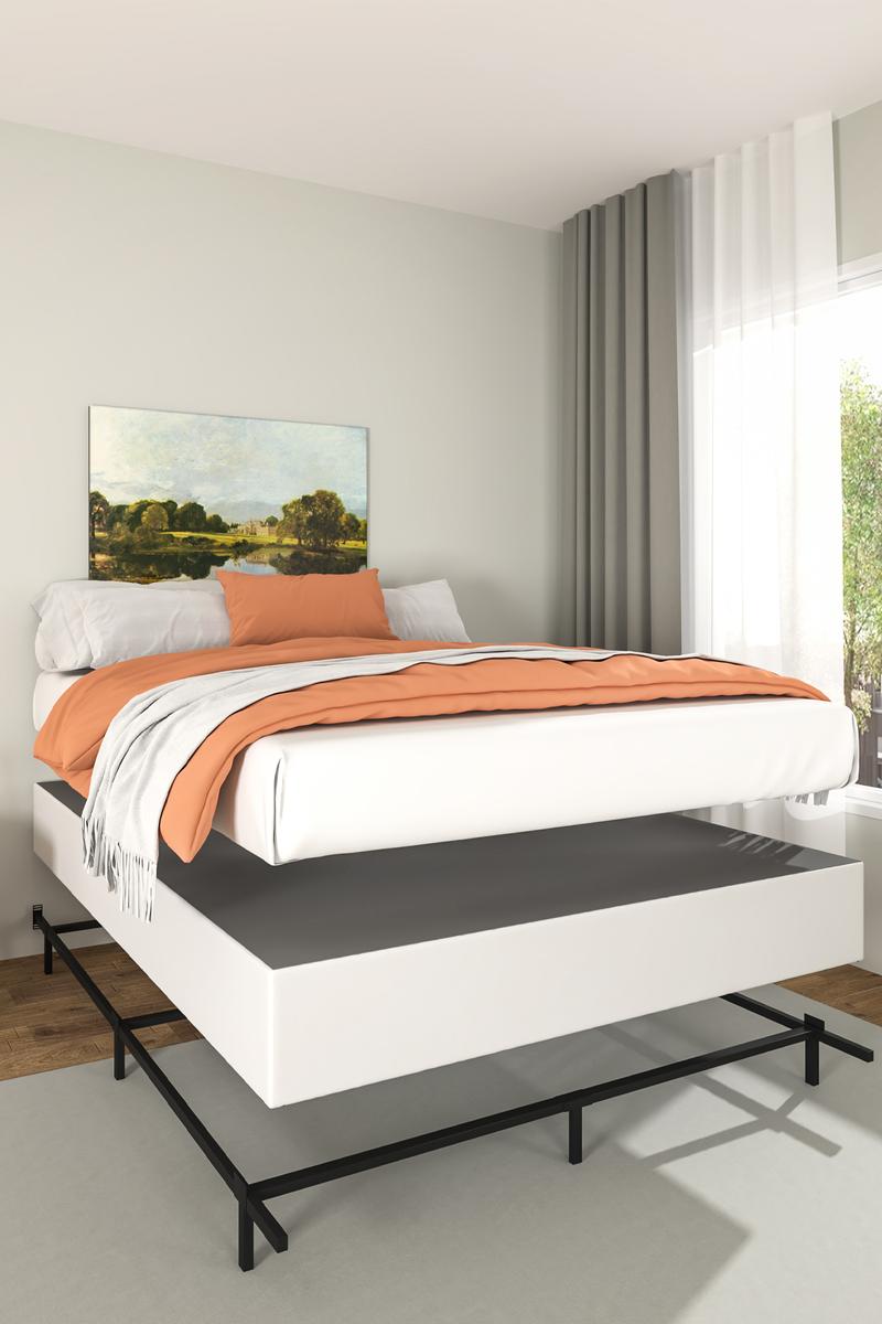 Edenza-Box Spring King 5 7 9 Inch High Metal Twin Full Queen Size with Heavy Duty Mattress Foundation, Fabric Cover, Easy Assemb l y, Quiet Noise-Free, Bedroom Furniture Luxury Bed Frame