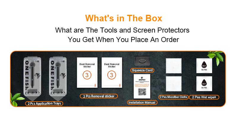 One Fish Screen Protector 2 Pack for iPhone,Samsung,  Protection of Privacy, Dust Protection for Earpiece,Crystal Clear, Easy Installation..