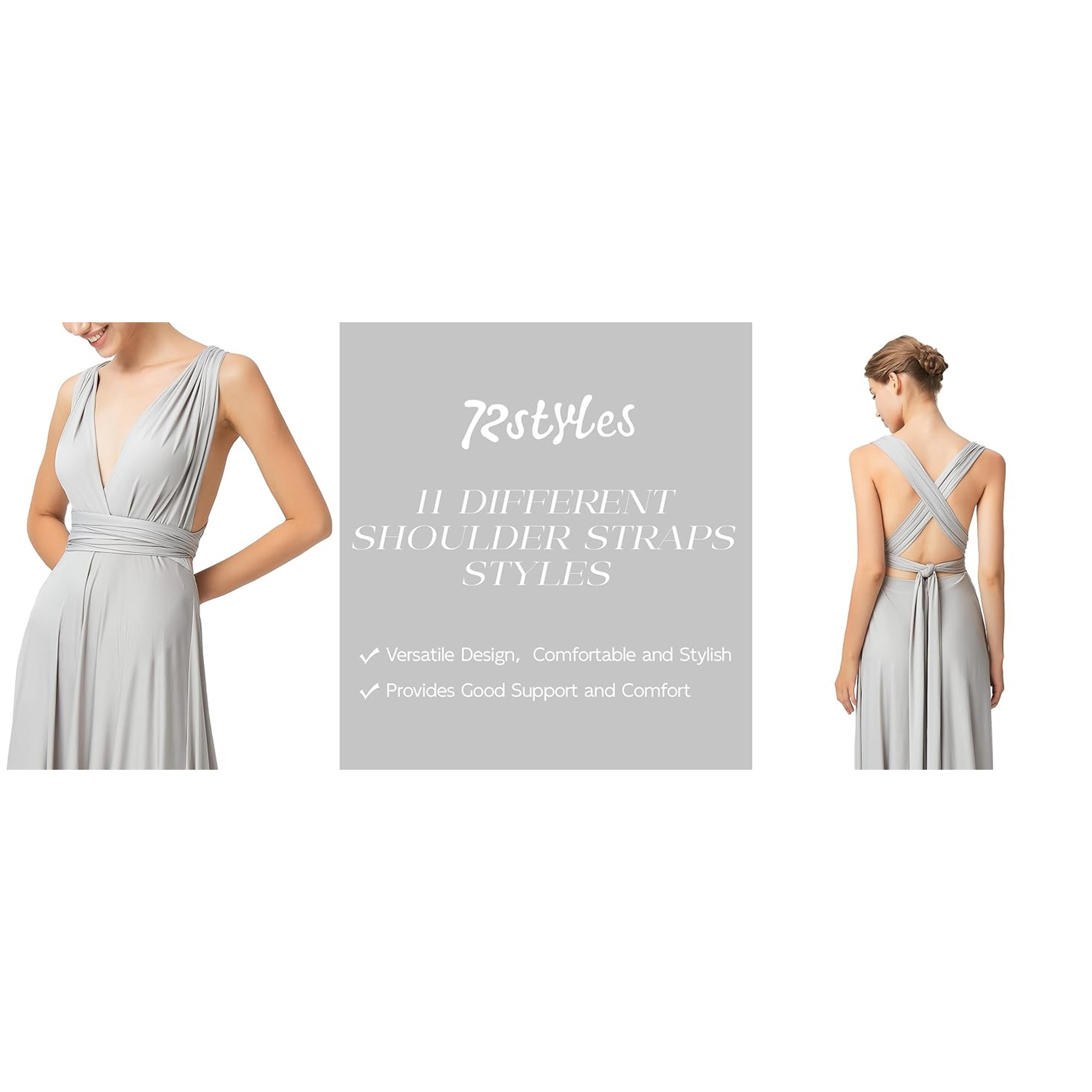 Women's Plus Size Long Infinity Dress - Bandeau, Convertible, Multi-Way Twist Wrap Dress for Beach, Prom, Cocktail Events, Fits Maternity Needs