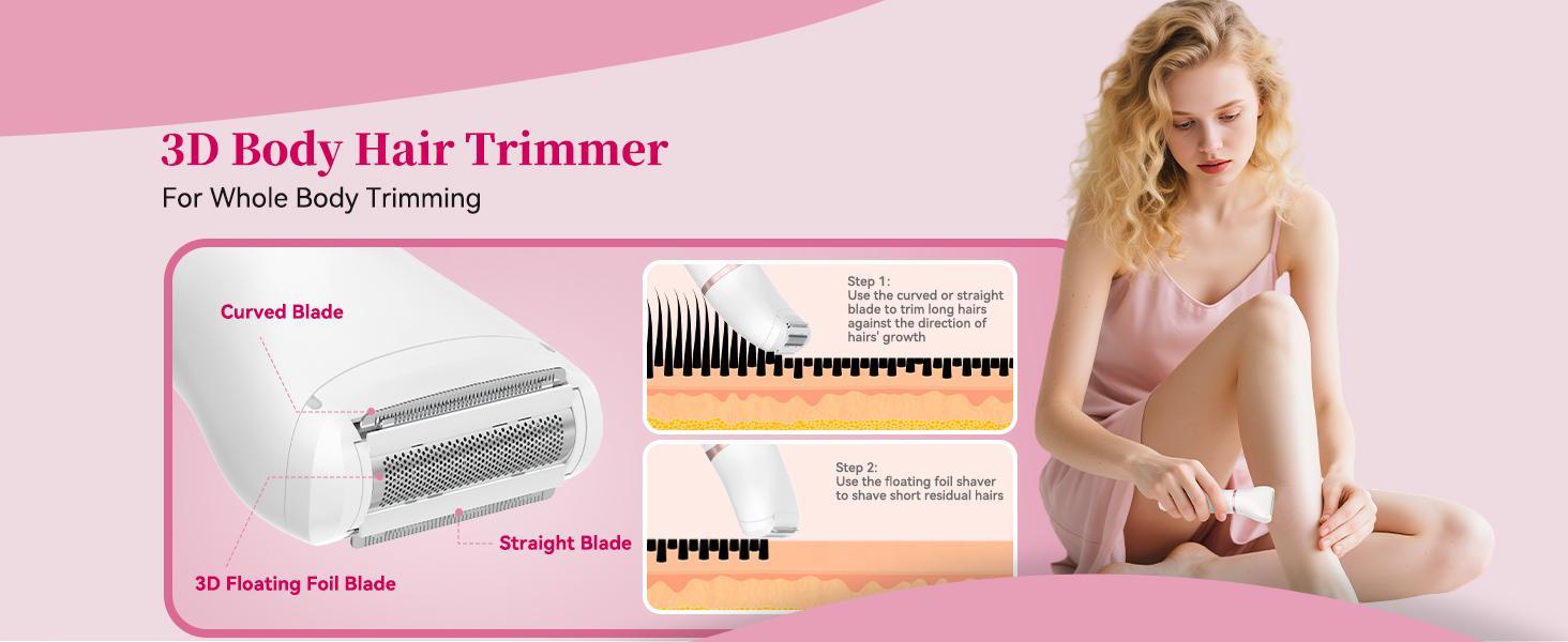 MAXROOM 3-in-1 Body Hair Trimmer for Women, 10-Minute for Full-Body Hair Removal, Painless Trimming for Bikini, Face, Underarms, Legs, IPX6 Waterproof&Easy Cleaning, Ceramic Blade, Gifts for Her MAXROOM 3-in-1 Body Hair Trimmer for Women, 10-Minute for Full-Body Hair Removal, Painless Trimming for Bikini, Face, Underarms, Legs, IPX6 Waterproof&Easy Cleaning, Ceramic Blade, Gifts for Her