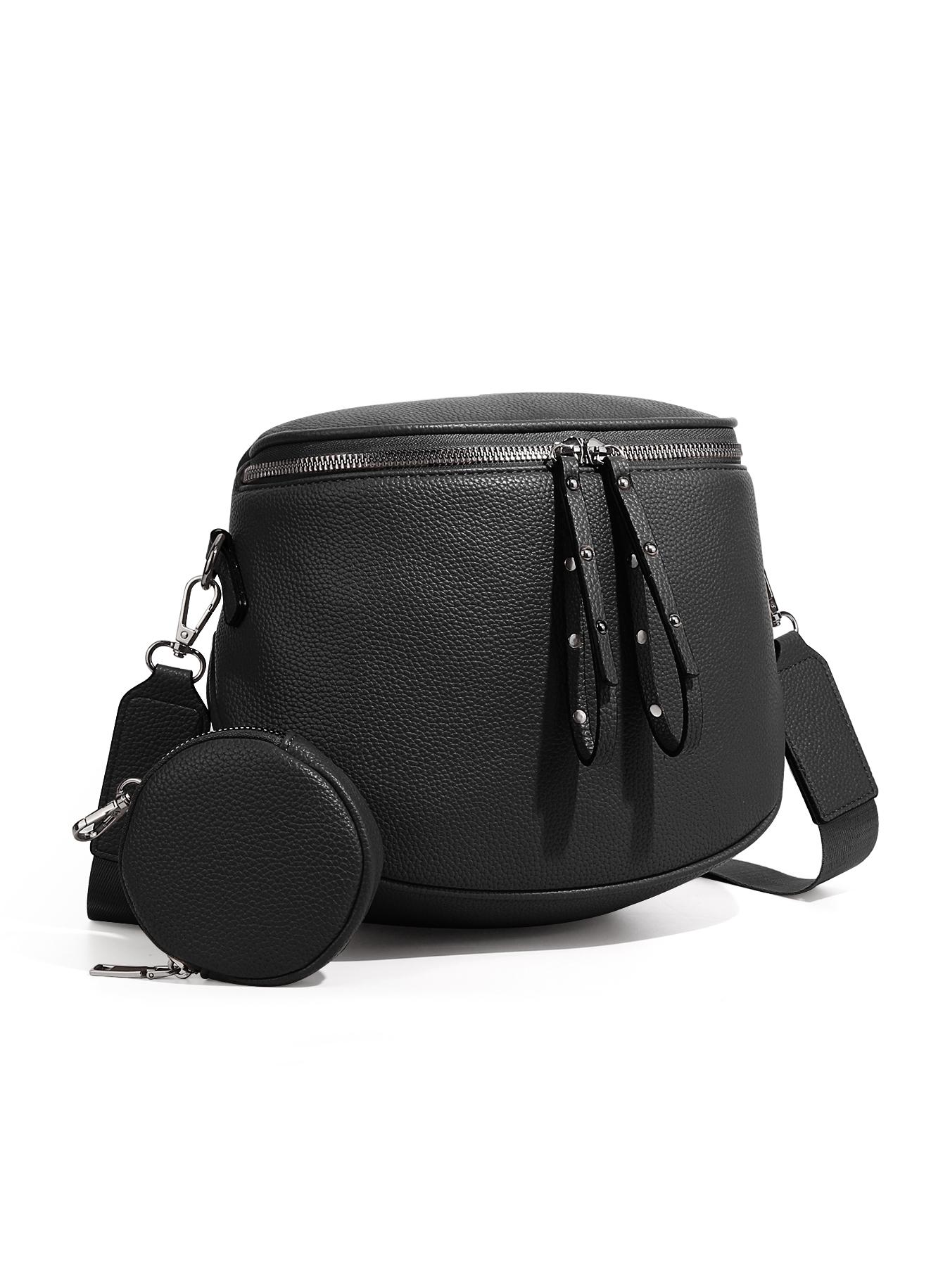 Lychee Texture Large Crossbody Bags for Women, PU Leather Bum Bag with Coin Purse, Stylish Checkered Sling Purse with Adjustable Strap, Lightweight Commuting Shoulder Bag Fanny Packs for Mother Travel Gifts Everyday Use