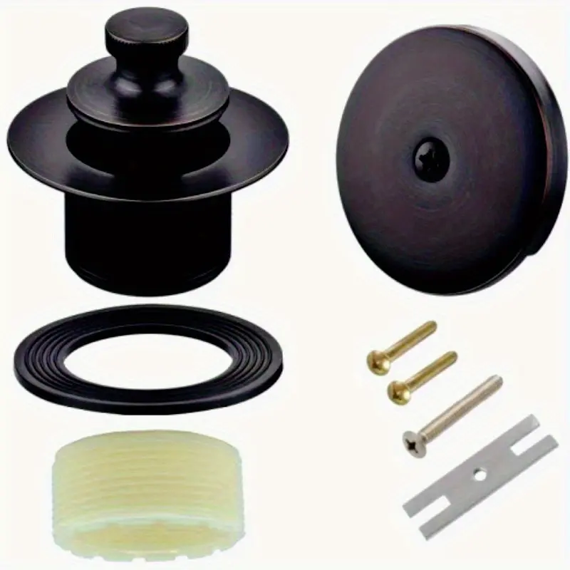 Lift and Turn Bathtub Drain Kit with Single Hole Overflow Faceplate, Zinc Alloy and Plastic, No-Overflow, with Fine/ Coarse Thread Conversion Trim Kit, for Tub Drain and Overflow, Bathroom Fixtures