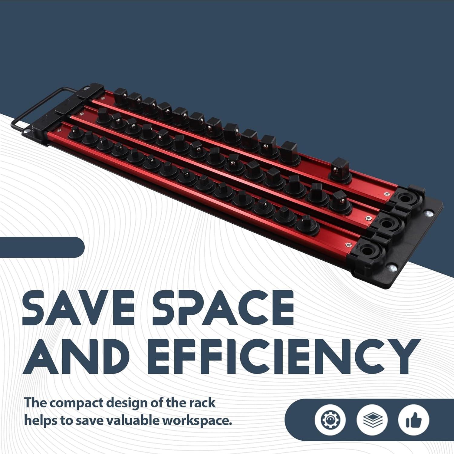 Premium Aluminum Magnetic Tool Holder Magnetic Storage Rack for Screwdriver Bits Sockets Workshop Organizer