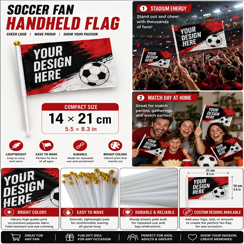 30pcs custom hand-held flag, personalized hand-held mini-flag-you can add your photos and patterns personalized, and the hand-held flag is equipped with plastic poles.printed on both sides