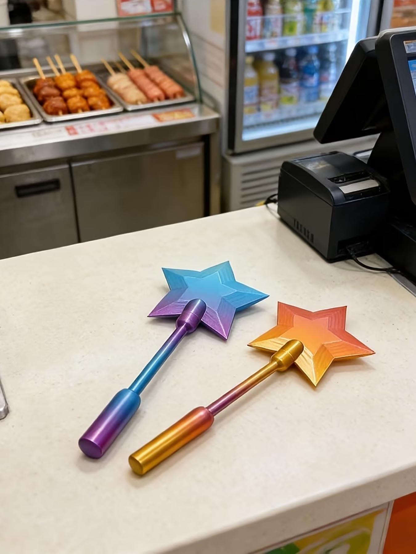 1pc 3D Printed Wand Tap to Pay, Tap to Pay Wand, Starlight Wands, Magical Star Wands Contactless Payment Card Holder, Suitable Scenarios for Card Payment，Birthday Gifts, for Family and Friends, Valentine's Day Gifts